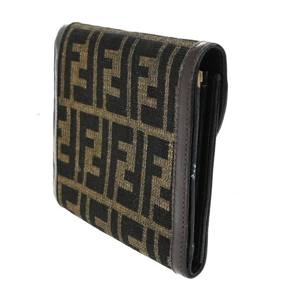 FENDI Logo Zucca Pattern Bifold Wallet Canvas Leather Brown Italy 01KA823 - Picture 16 of 16